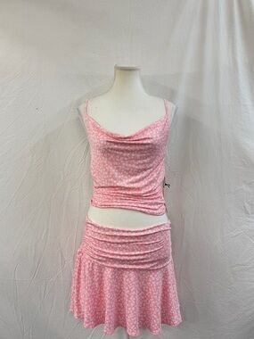 Haute Monde Pink Floral Cami and Skirt Set
